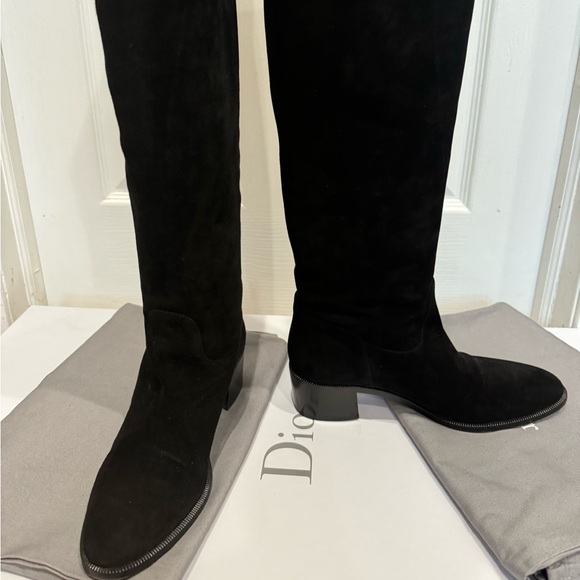 DIOR KNEE-HIGH SUEDE SLOUCHY BOOTS - Picture 2 of 4
